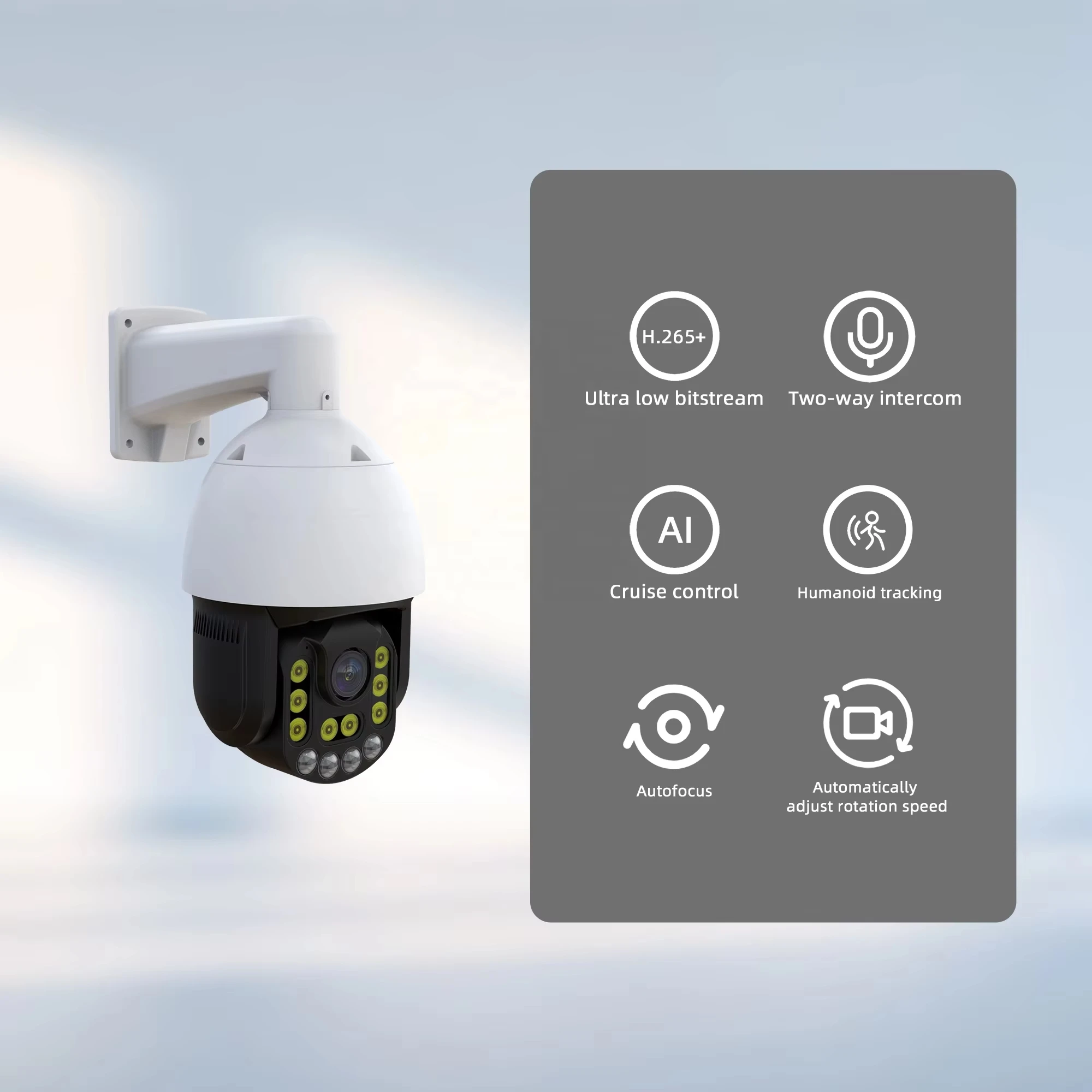 Двухсветовая сетевая камера ночного видения IP 33X оптический зум 8MP CCTV на большие расстояния Высокая Спира купольная безопасности