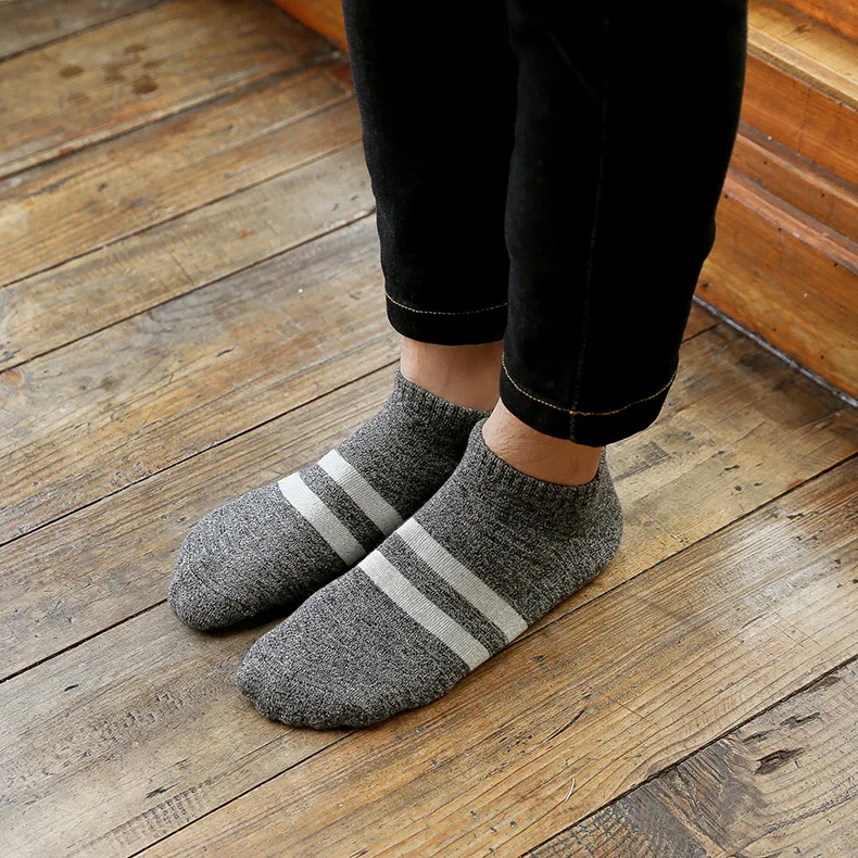 Spring Summer Classic All-match Stripes Short Boat Socks Cotton Sweat-Absorbent Casual Men Socks