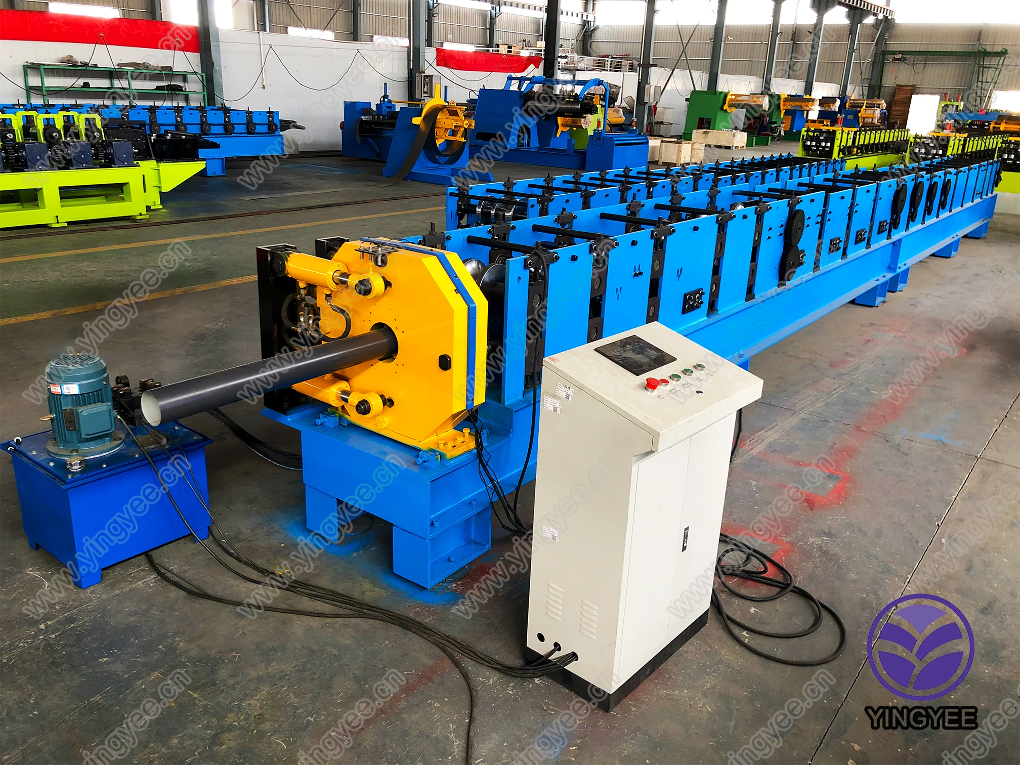 Downpipe downspout  roll forming machine with PPGI, GI lead rain work with  rain gutter  roll forming machine