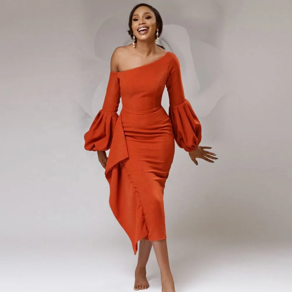 KX-AM210719 нерегулярные больших размеров с высокой талией оборками элегантное вечернее платье с рукавами-фонариками для женщин Выпускные платья 2021 вечерние платья