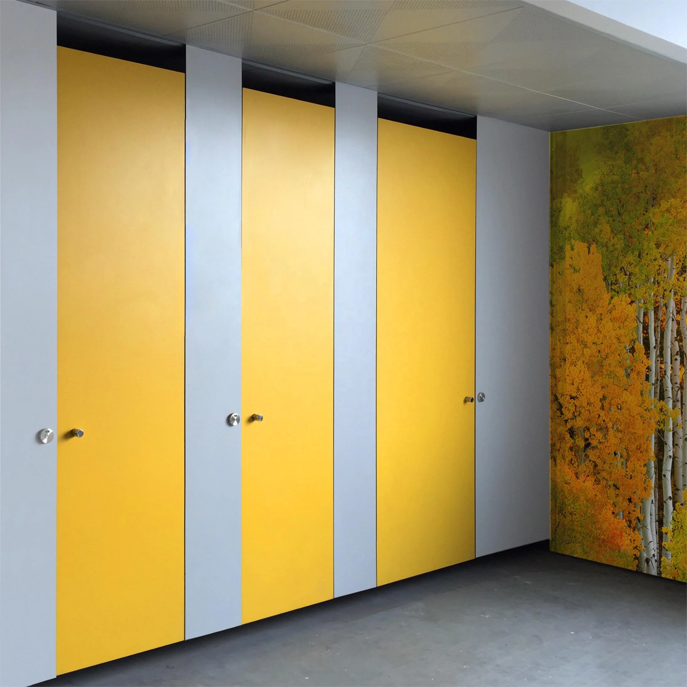 High Quality Wavy Cabin curved design cubicle toilet partition phenolic board small sample toilet partition Toilet
