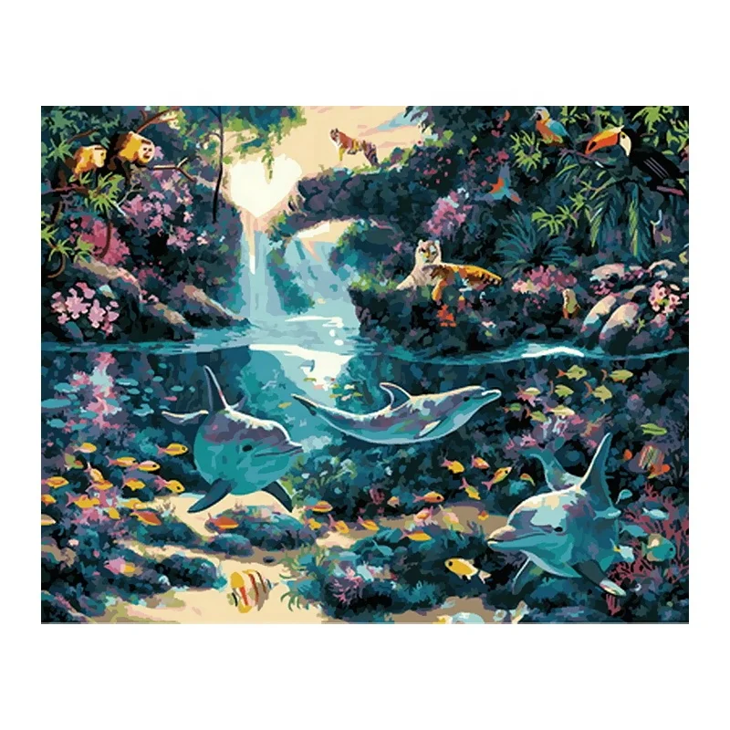 Wood Painting Wonderland Wall Art Picture Dream Scene Hand Craft Gift Paint By Number Kit