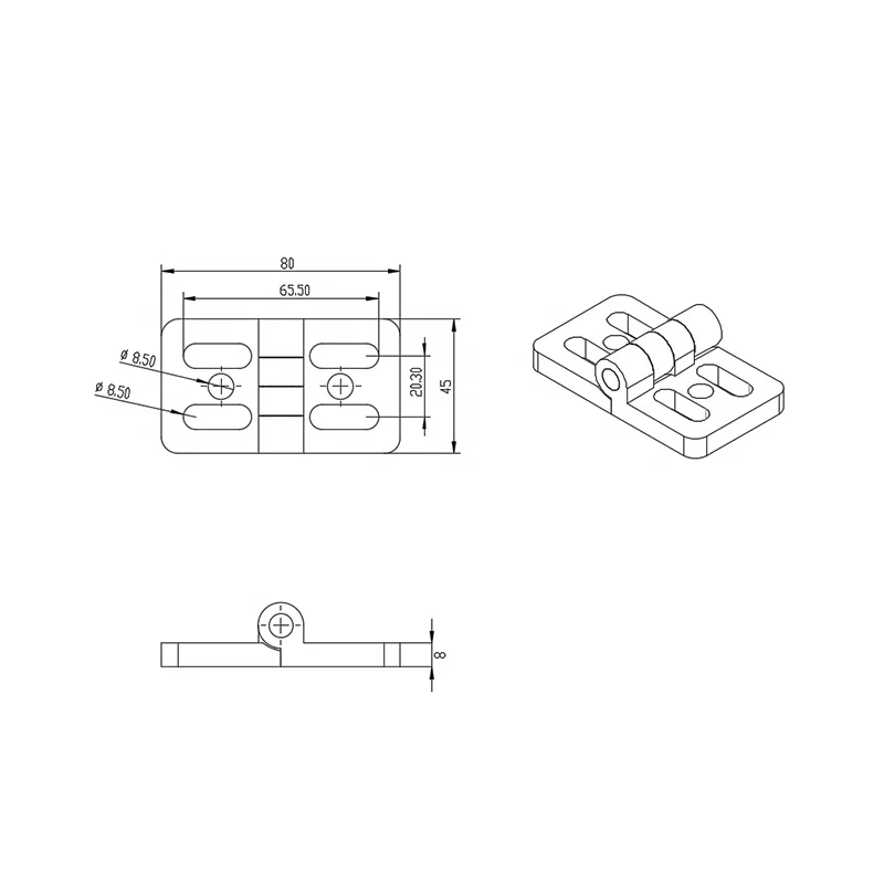 Good quality 45D lift-off standard hinge die-cast zinc sliver powder coat profile extrusion  for door or window#3073