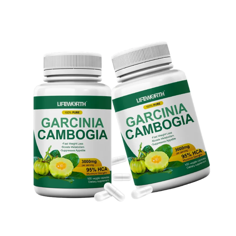Lifeworth vegan natural herbal garcinia cambogia extract capsule appetite suppressing diet nutrition supplement