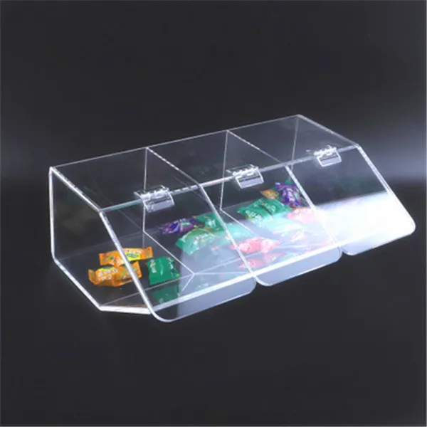 Customized Acrylic Counter Plastic Candy Display Box Clear Food Candy Packaging for store