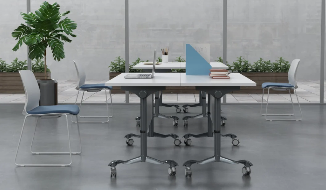 Office Furniture And School Desk Folding Foldable Training Room Table With Wheels