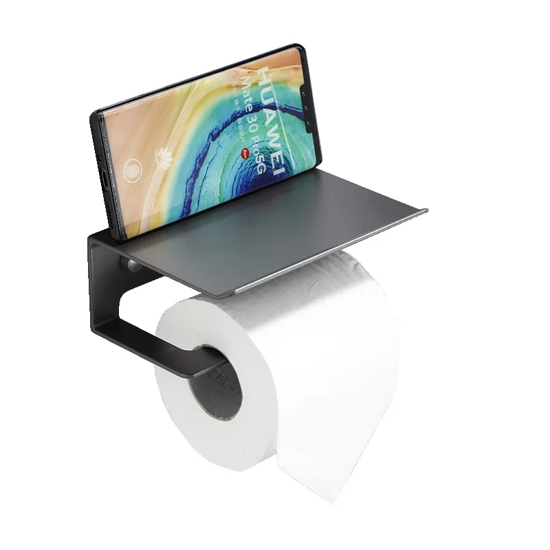 Self adhesive toilet paper holder with shelf toilet tissue holder roll paper holder