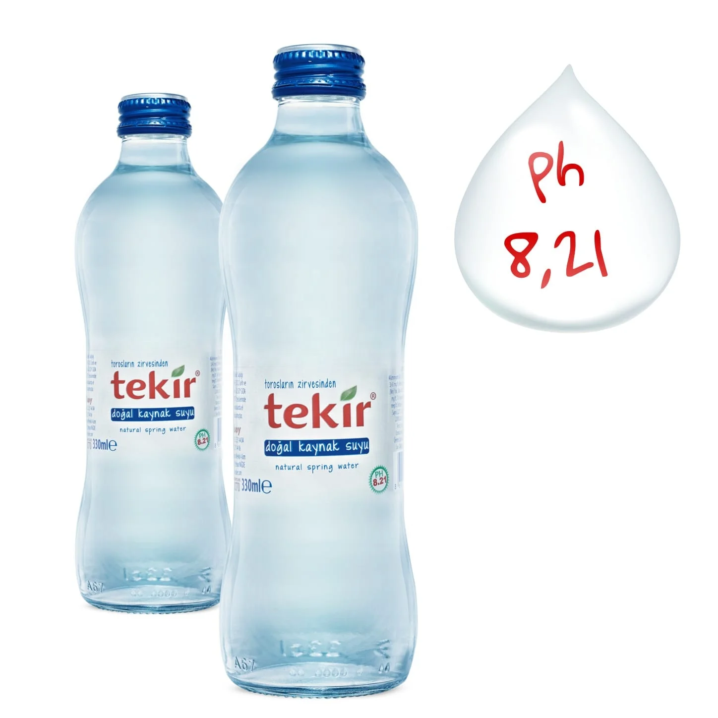 Plastic and Glass Bottled Natural Alkaline Mountain Spring Water, high pH, low sodium