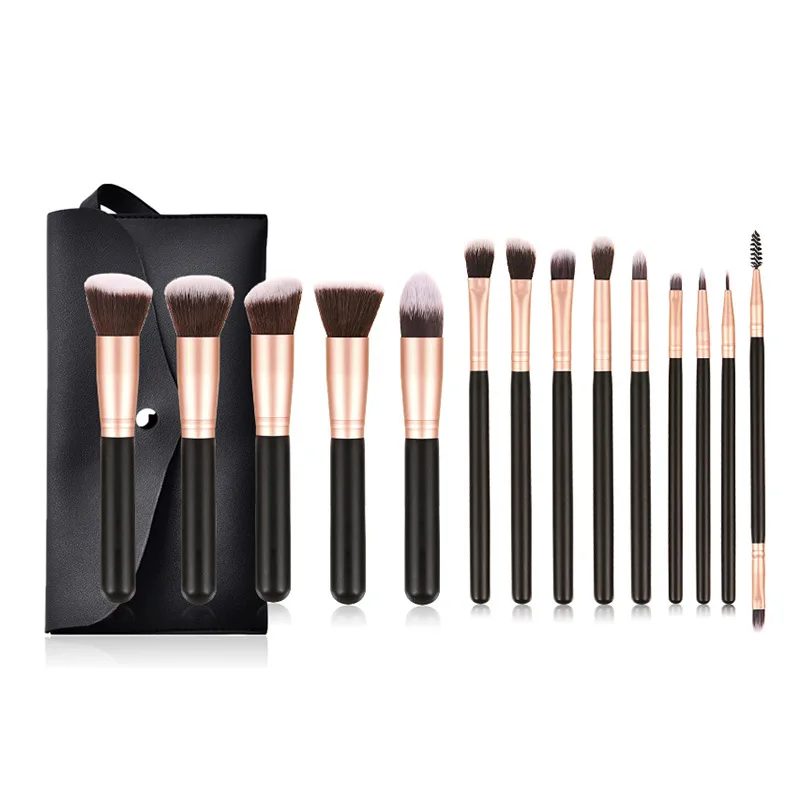 Lashbeauty makeup tools contour blending powder eyeliner brush make up brush set with PU bag private label