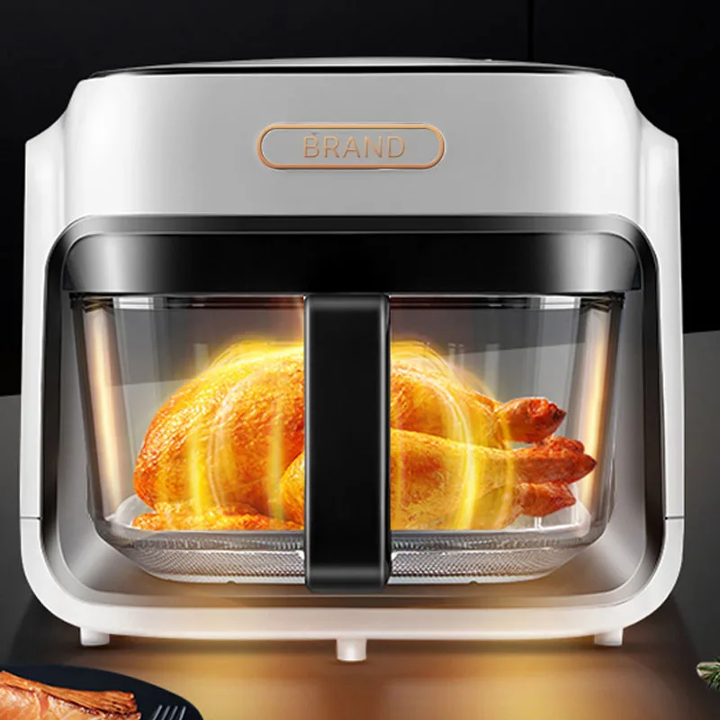 2024 New Item Factory Hot Selling Electric Oil Free Kitchen Appliances Household Deep Glass Air Fryer with overheat protection