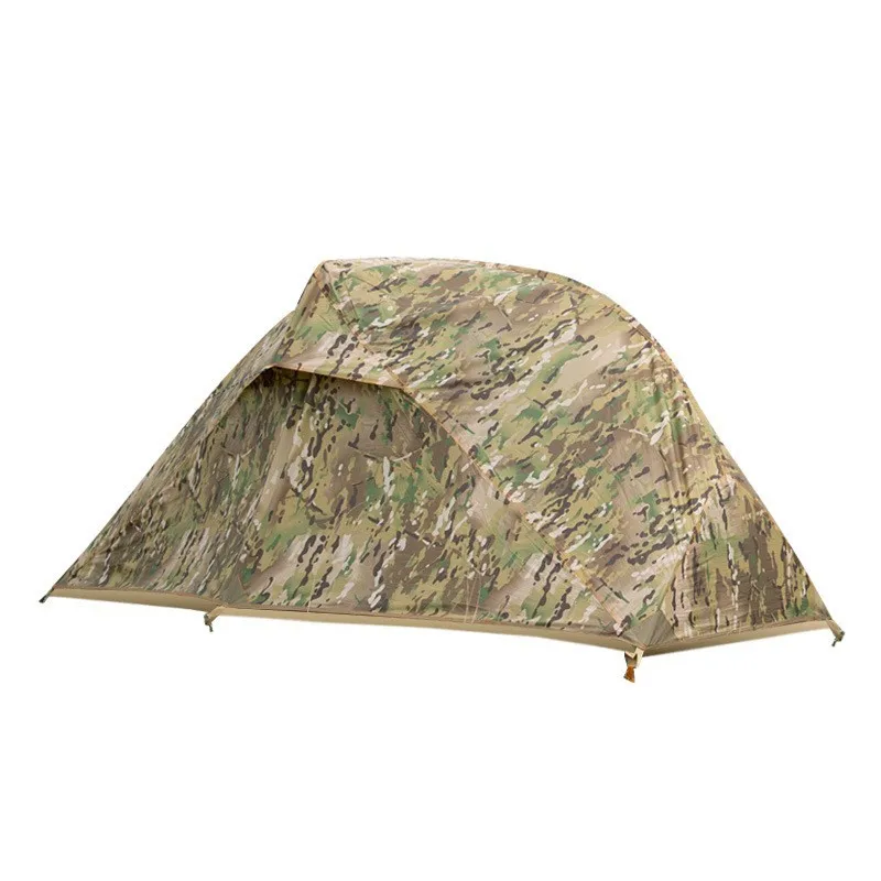 Ultra-Lightweight Single Person Small Tent Outdoor Camping Mountaineering Rainproof Camouflage Overnight Double Layer Soldiers