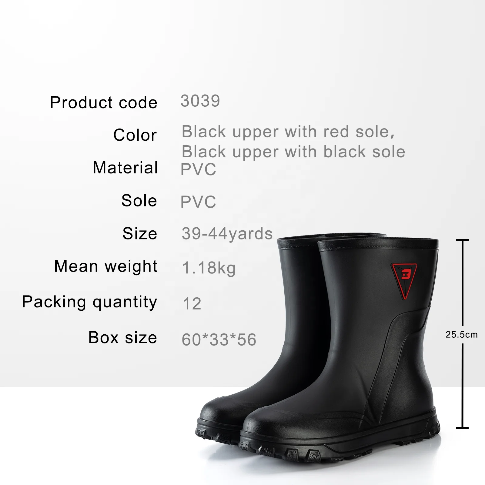 Adult Men PVC Fashion Work Garden Soft Rain Boots