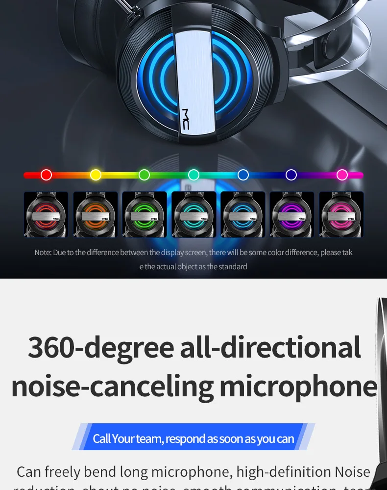 ANC 7.1 Luminescence Gamer Headphones Long Lasting PS 4 Headband Games Audifonos Noise Cancelling Gaming Headset