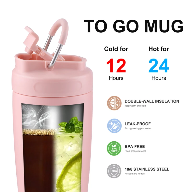 Custom Coffe Mugs Drinking Coffee, Tea, Juice Stainless Steel Bottles, Glass Double Tube Cups With Lids And Straws