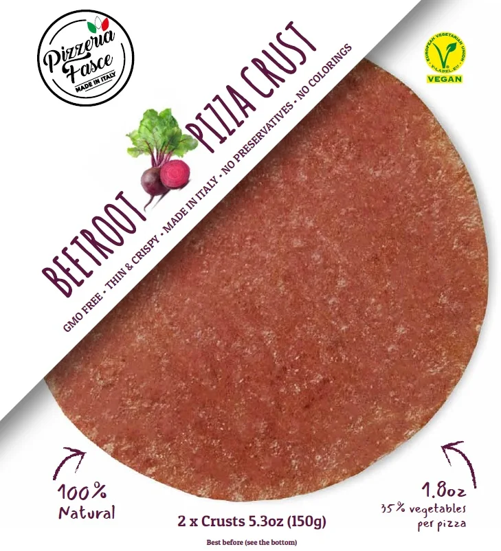 High Quality Readymade Pizza Crust with Beetroot Made in Italy Ambient Healthy Food Base Ready to eat