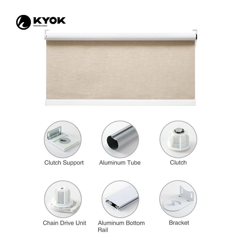 KYOK 38 mm Aluminum Inspection Host Waterproof Shower Roller Blinds