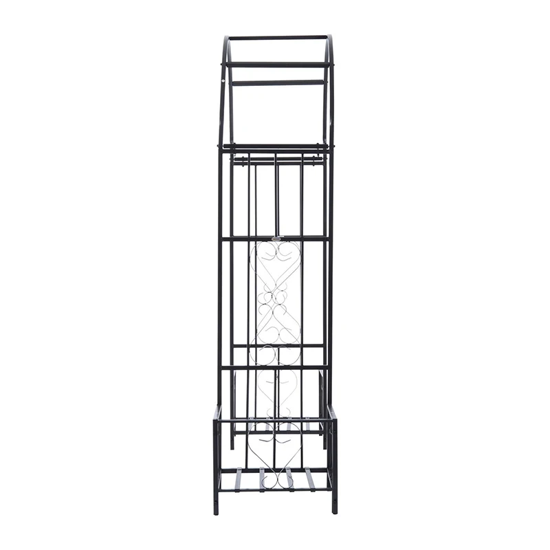 Outdoor Garden Decorative Arch, Metal Backyard Garden Arch with Planter Boxes for climbing plants