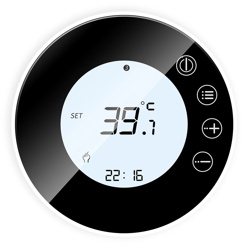 LCD WIFI Smart Thermostat Black Electric Floor Heating Thermostat 16A Digital Temperature Controller Mobile APP Control