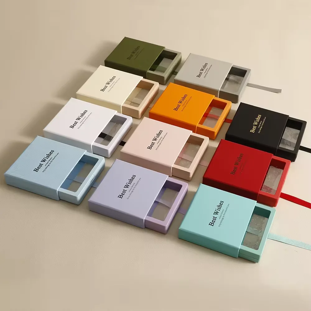 New style jewelry box Color PE film suspension transparent pendant necklace storage box ring packaging display jewelry box