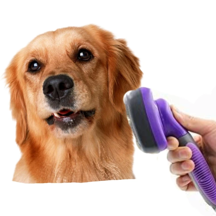 Pet Grooming Brush Gently Massage Deshedding Dematting tool Dog Self Cleaning Hair Slicker Brush pet hair remover brush