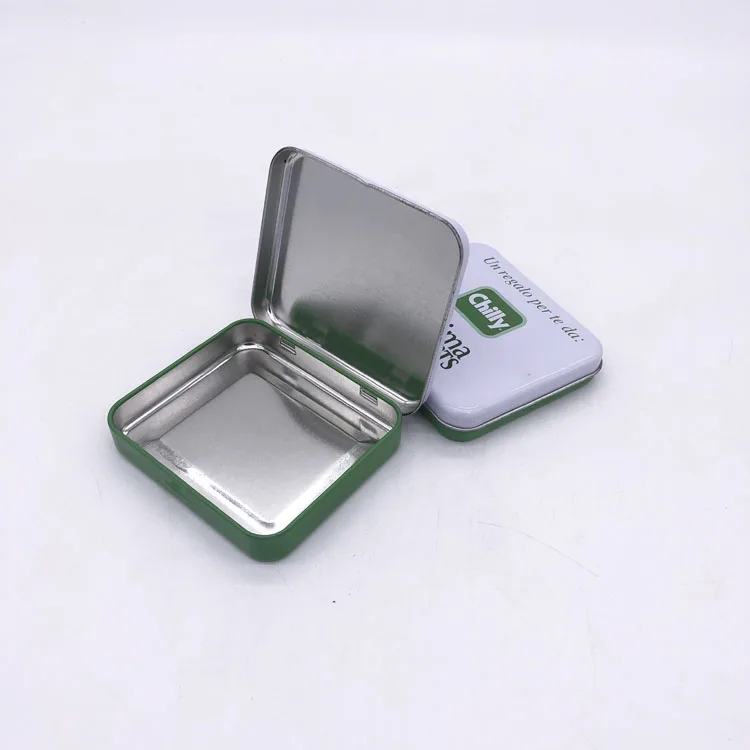 
Custom Food Grade Rectangular Empty Hinged Tins Full Printed Candy Tin Box Small 