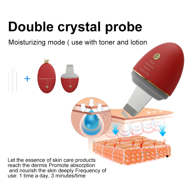 CE ROHS KC PSE Certificated Lady Use Portable Facial Cleaner Ultrasonic Dead Skin Scrubber