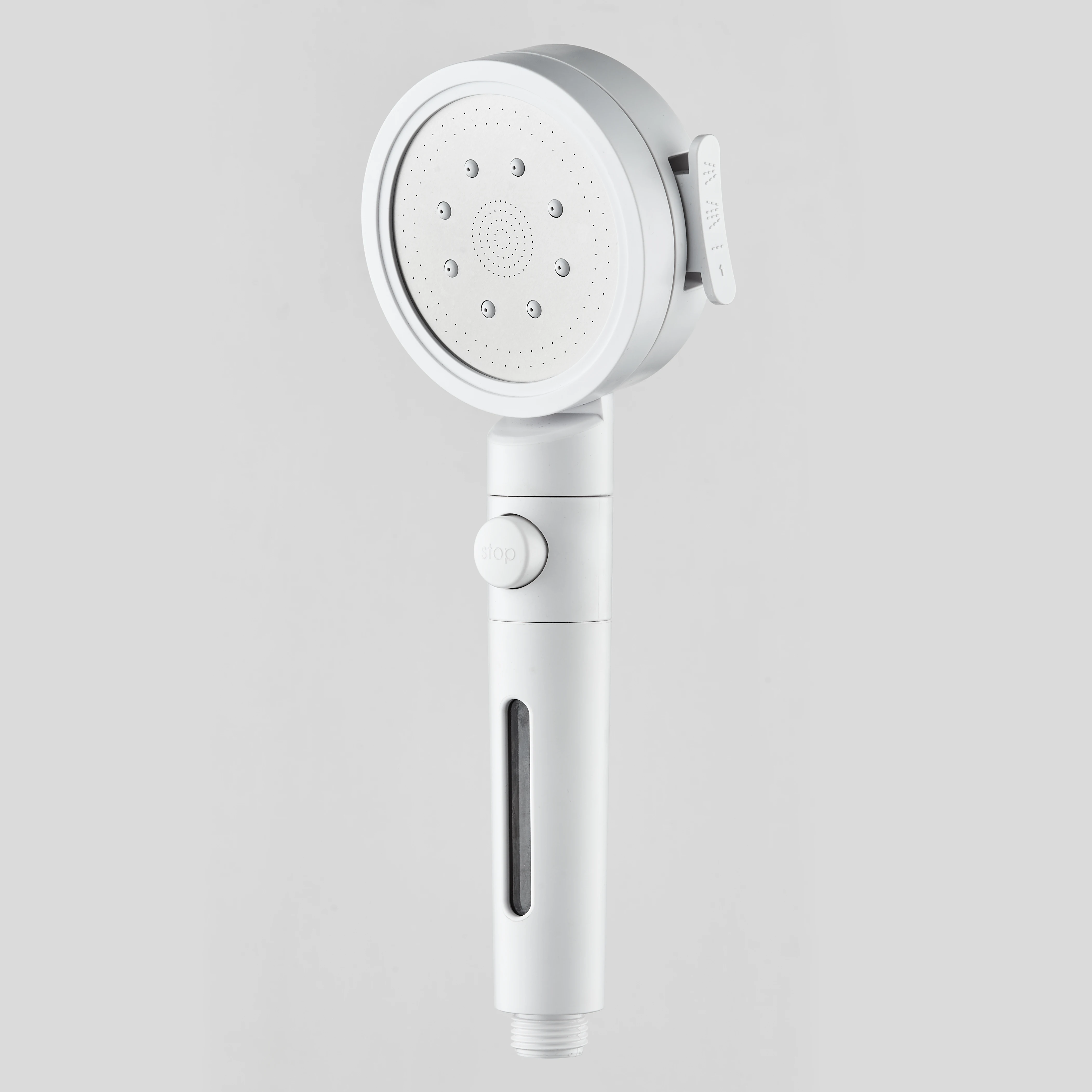 New Design High Quality Micro Bubble Three Functions PP Cotton Carbon Filter Shower Head with Water Stop Button