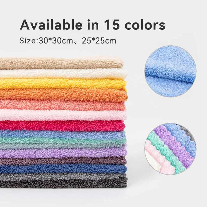Custom Household Super Absorbent Kitchen Microfiber Cleaning Cloth Quick Dry Cleaning Dish Cloth Microfibre Coral Fleece Towels