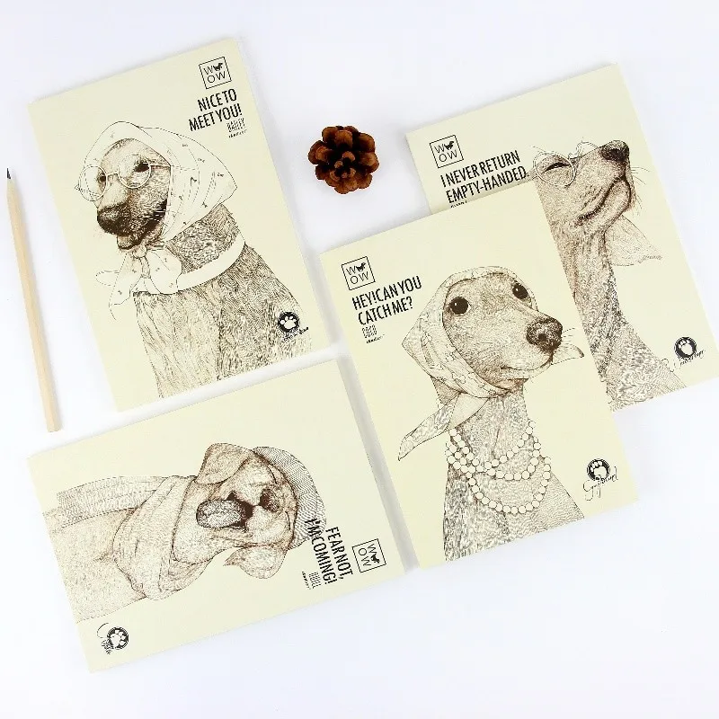 A5 lovely drawing happy dog sketchbook journal dairy notebook painting book