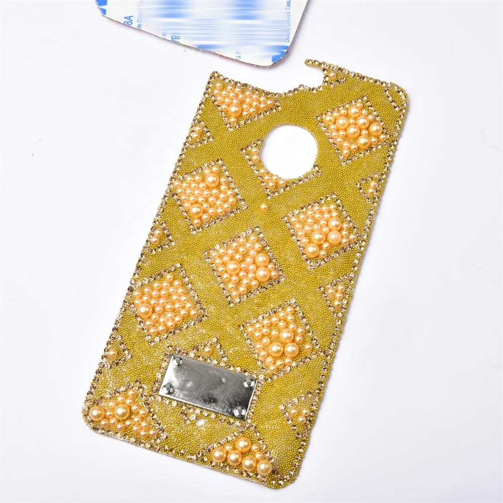 Wholesale Candy Colored Caviar Beads Rhinestone Diamond Pearl Self Adhesive Sticker For Cell Phone Case Back Glitter Decoration