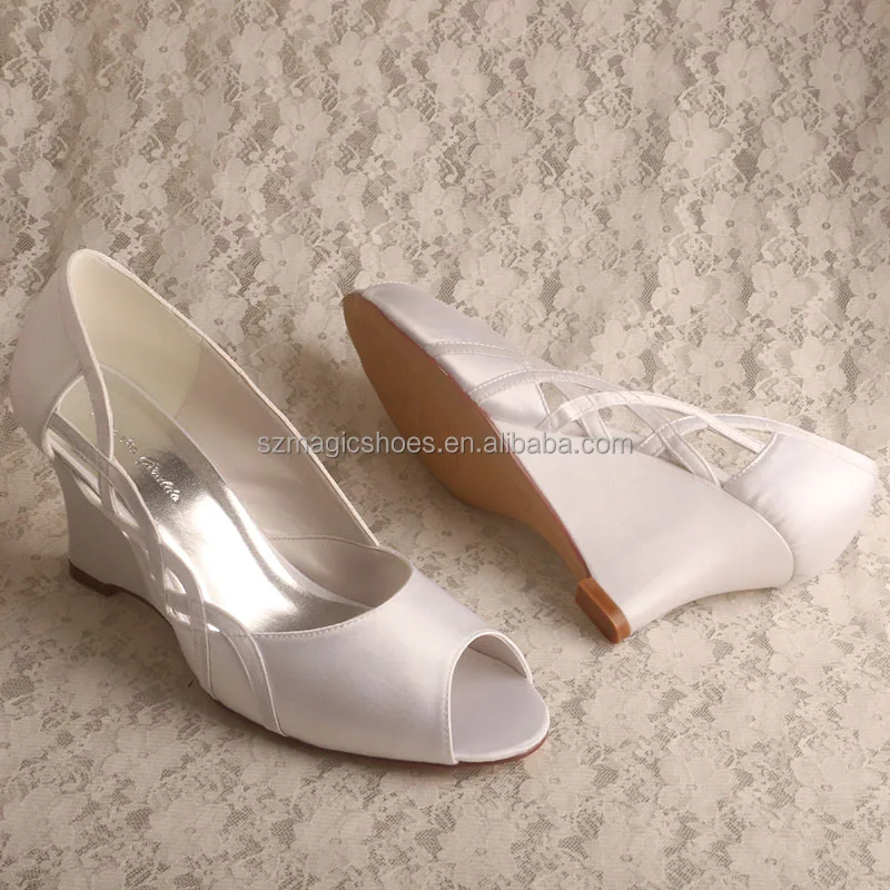 Wholesale White Wedding Wedges Shoes for Women