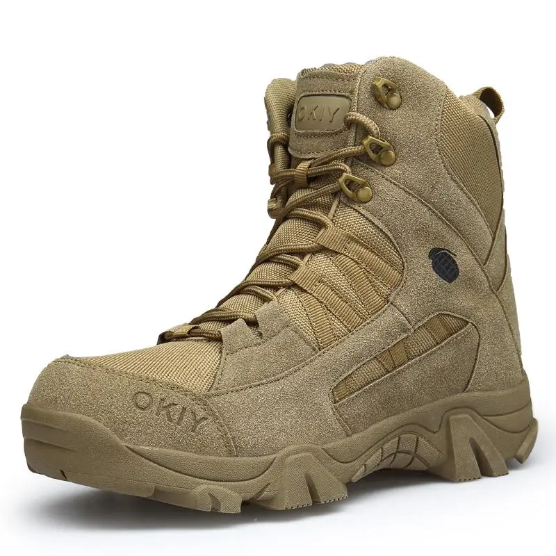 Military Tactical Side Zipper Lace Up Combat Boots Breathable Desert Outdoor Hiking boots for Men
