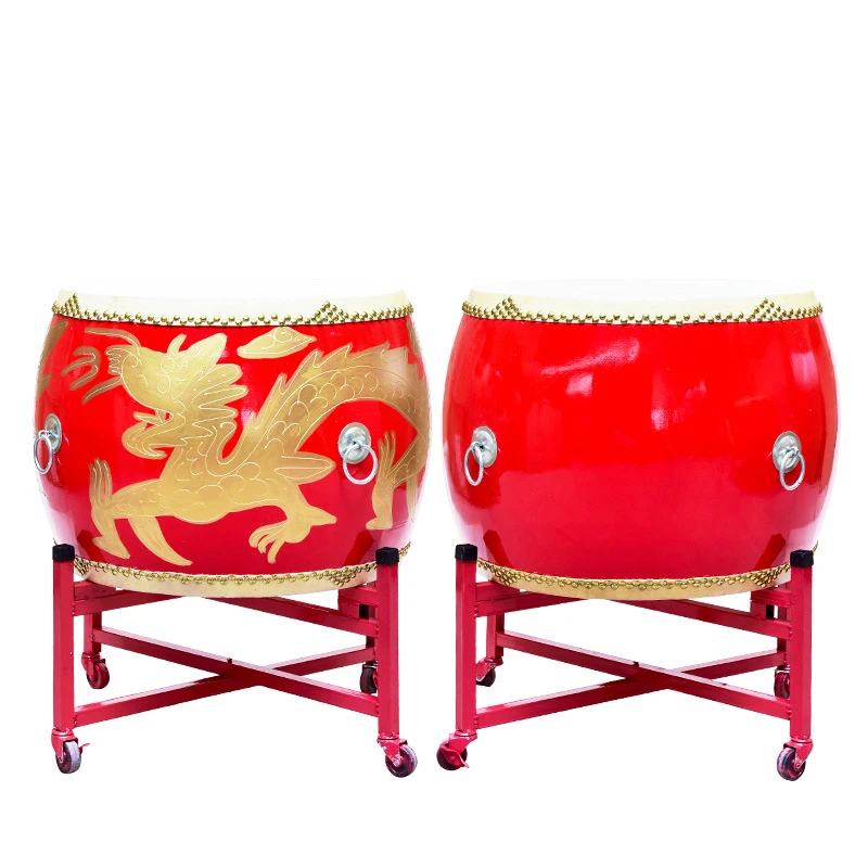 Cowhide red performance children dragon battle majestic gongs and drums manufacturers wholesale Chinese drums
