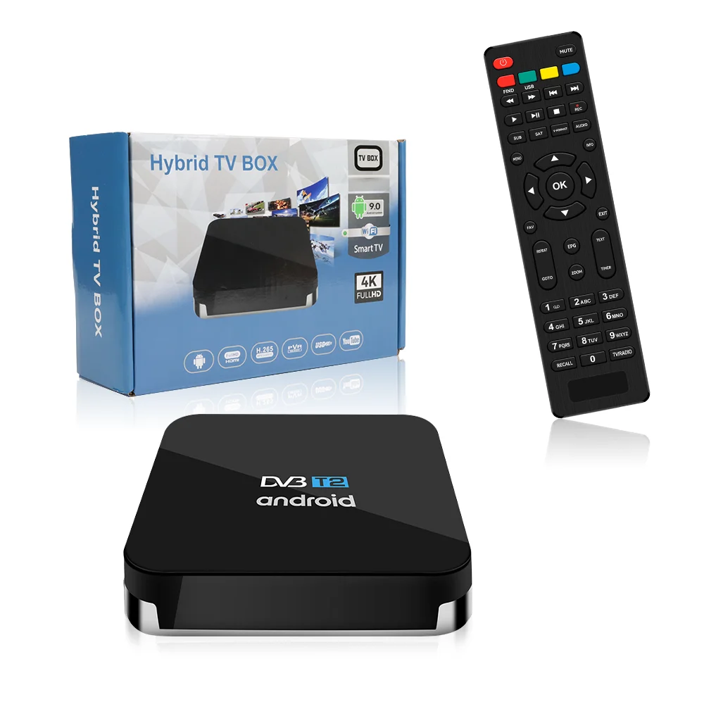 ott android plus DVBT2 hybrid tv box Amlogic S905X3 4K video decoder 32GB rom media android ott player