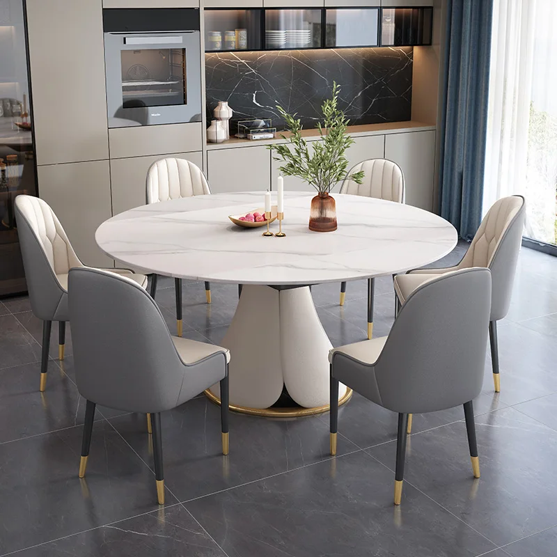 Hot Sale Factory Wholesale Marble Top Dining Table 6 Seater Expandable Dining Table