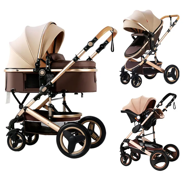 China Classic Baby Push Car Stroller, 2022 New 3 in 1 Baby Stroller With Basket Seat Poussette Bebe/