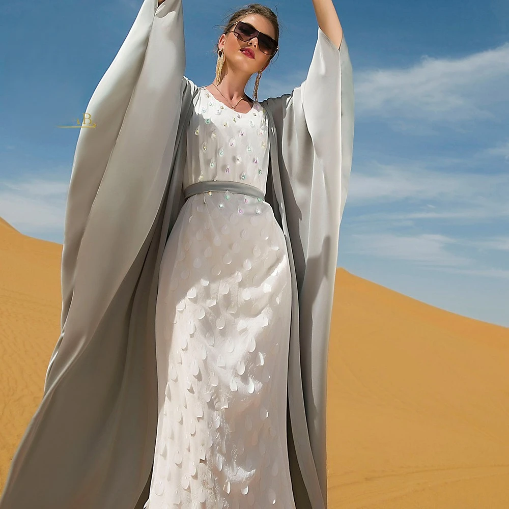 Jilbab новинка оптовая продажа Abaya Dubai Arabic традиционная причудливая Свадебная ручная швейная дрель набор из двух предметов