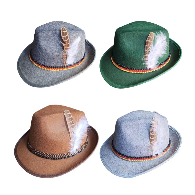 Oktoberfest Carnival Alpine Hat for Boys Anime Animal Character-Themed Jazz Cap for Adults Includes Cloak for Cosplay Costumes