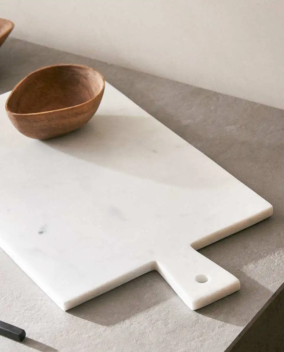 stonekocc Nordic Modern Simple Natural Marble Stone Kitchen Chopping Board Western Plate Home Decoration Ornament