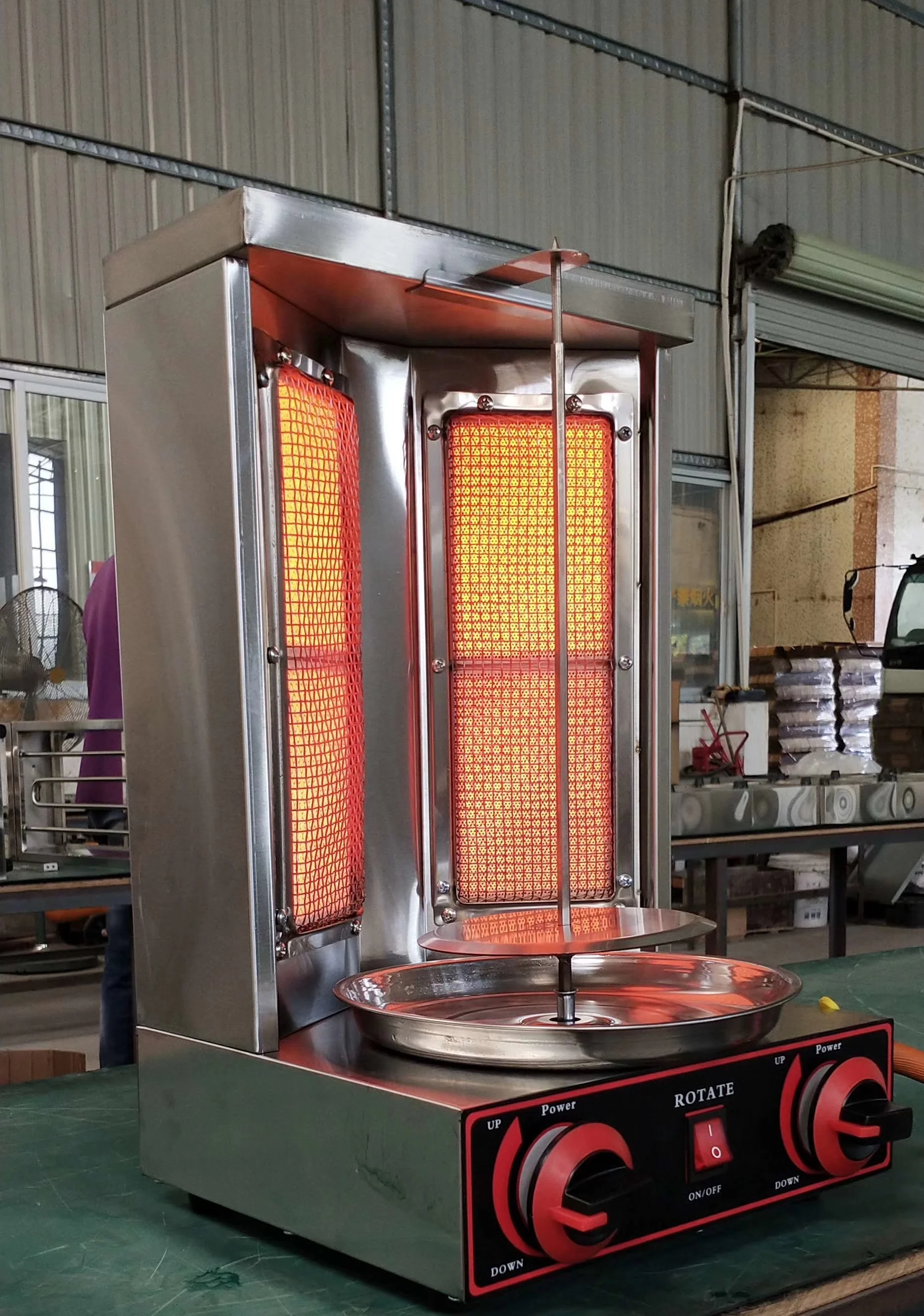 
High Efficiency Ceramic Burners Table top Commercial Gas Mini kebab Maker Machine Gas Shawarma 