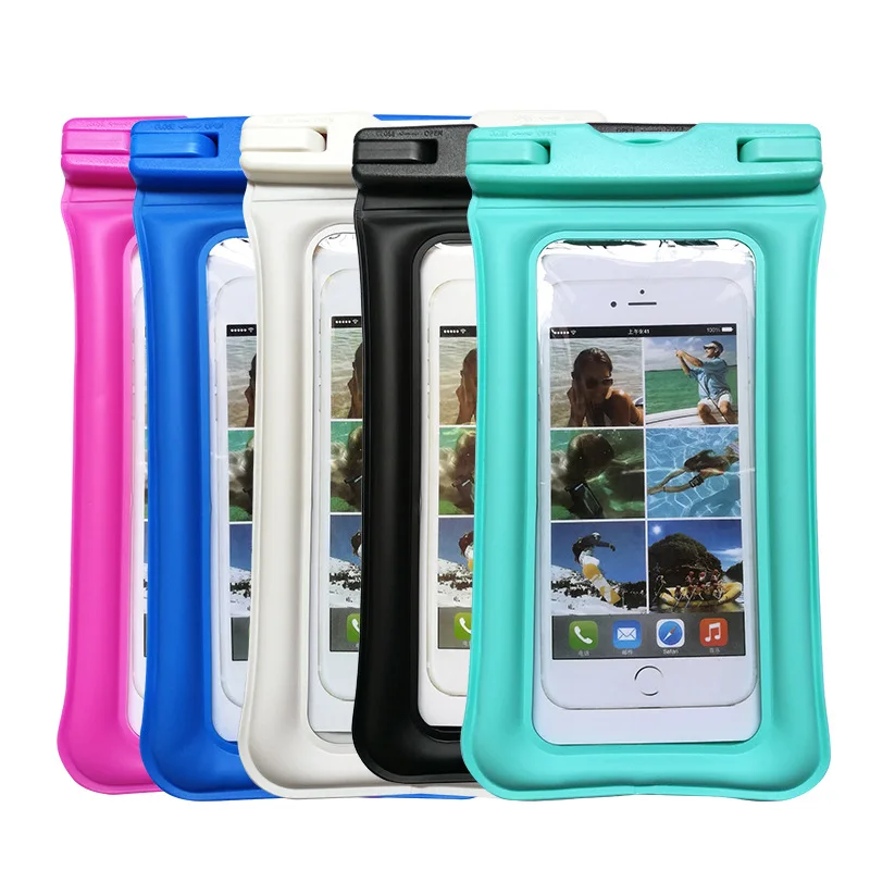 100pc/lot Wholesale Promotion New Arrived Floating IPX8 Transparent Waterproof Phone Case TPU Bag