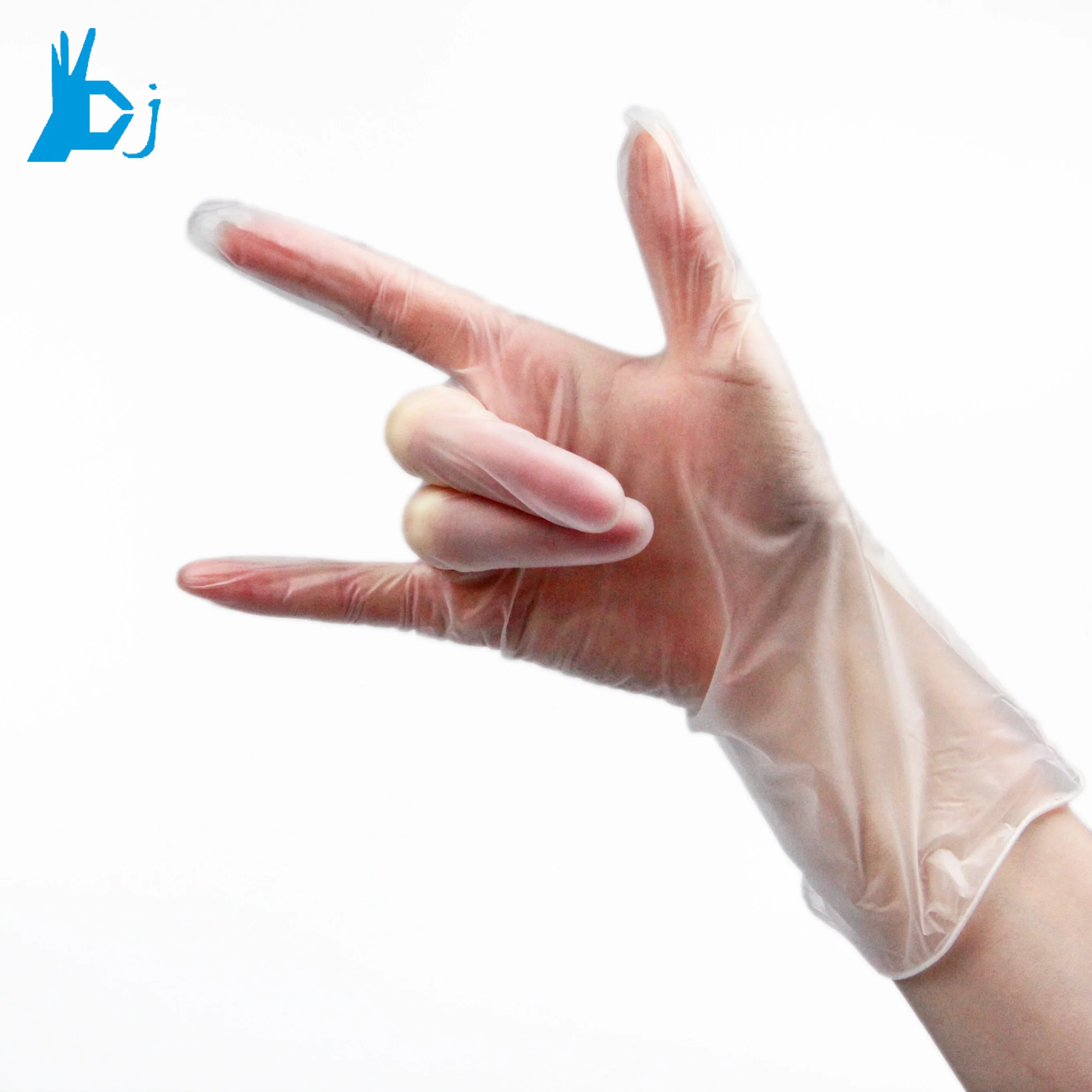 9' dental supplies disposable clear vinyl gloves