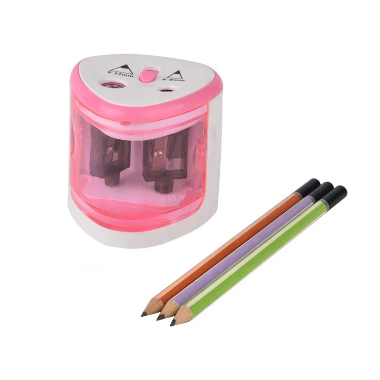 Whosale new design colored double hole electronic automatic electric pencil sharpener