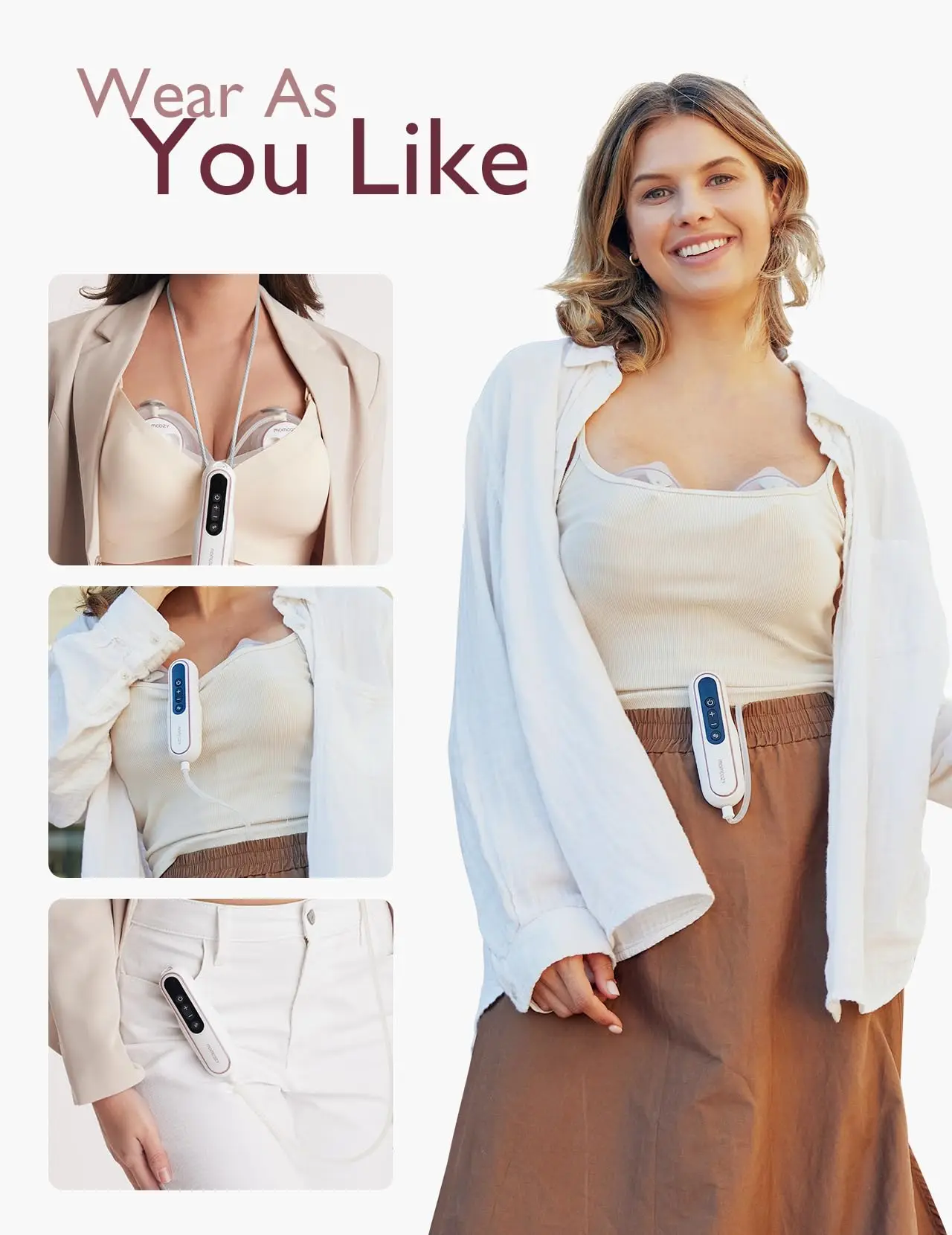 Ultra-Light & Hands Free Potent Low Noise 3 Modes 9 Level flange insert Painless Portable Double Electric Breast Pump