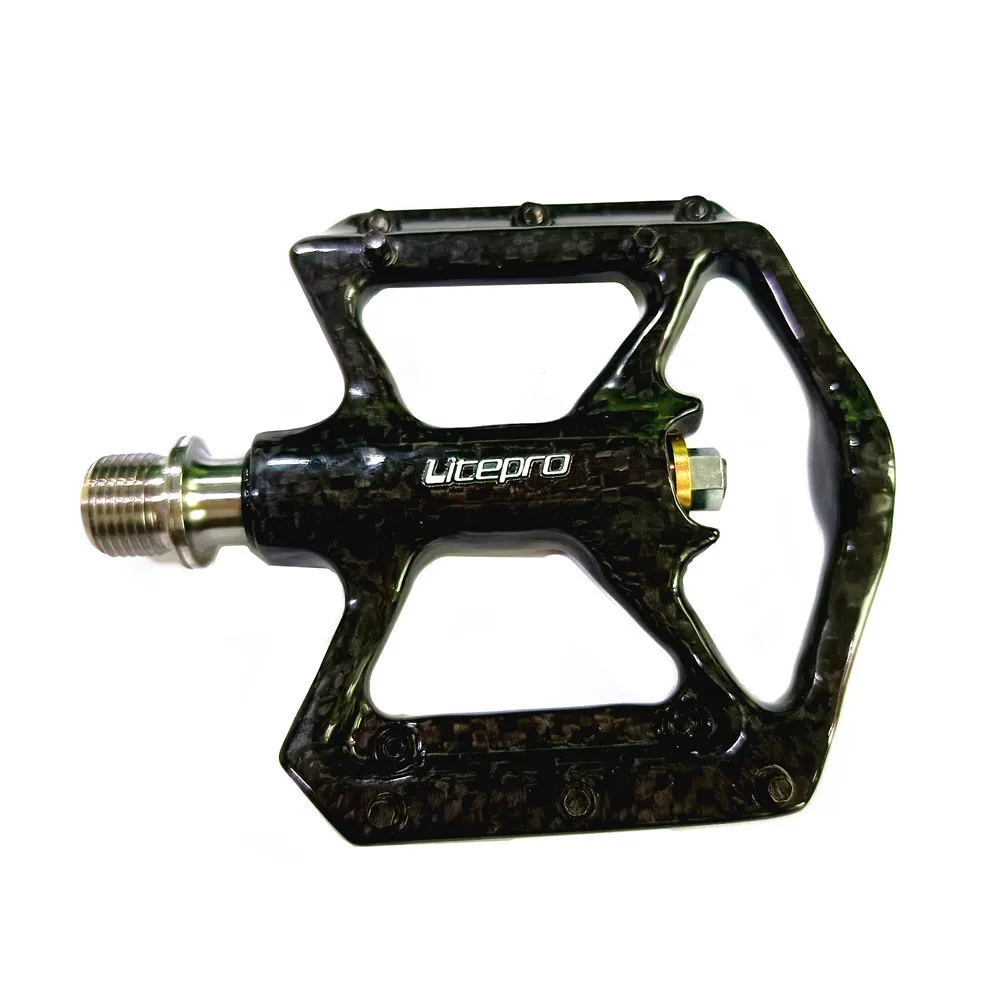 Litepro Folding Bicycle 3 Bearing Titanium Axle Pedal Mountain Bike Carbon Fiber Pedals 178g