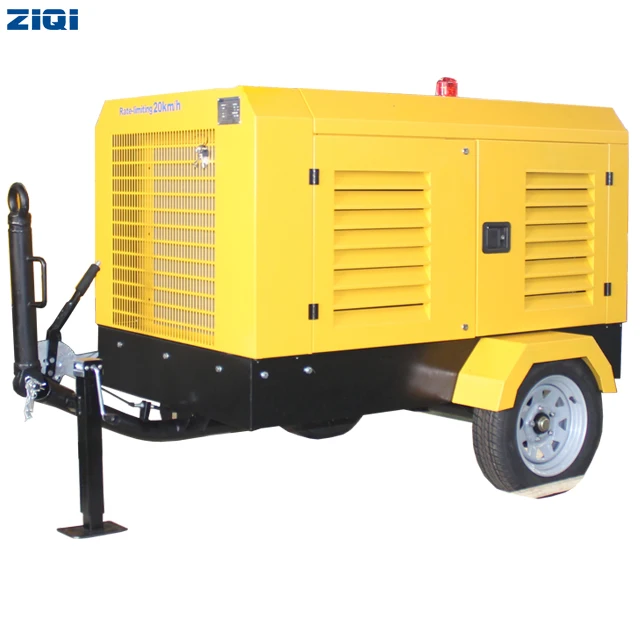 China factory best price 8bar screw diesel air compressor 185 cfm air compressor diesel portable mining air compressor