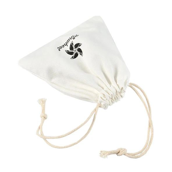 
Small pouch string canvas tote bag custom logo organic eco cotton drawstring bag 