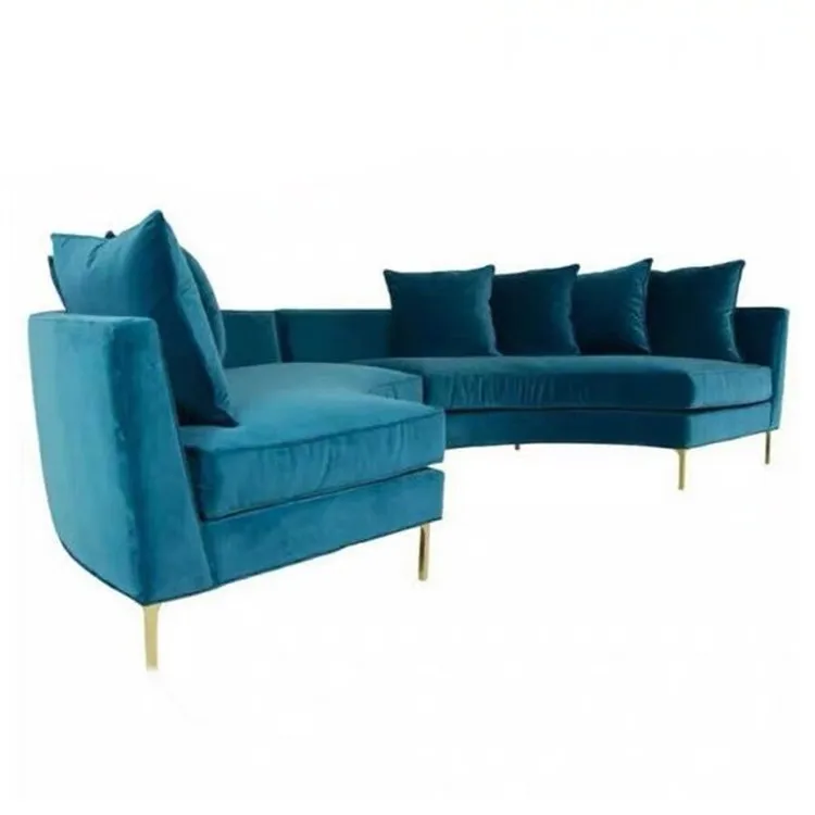 Professional Wholesale Modern Living Room Sofa U Shape Sectional Velvet event sofa
