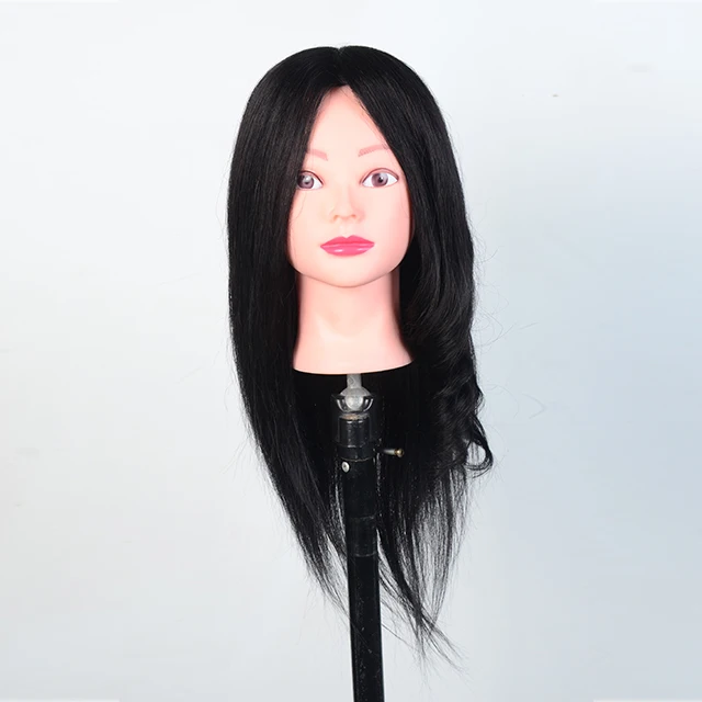 female mixed  hair mannequin head for salon school training head