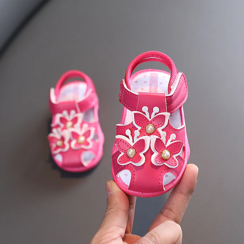 2024 Baby Sandals Summer Baby Girl Calling Shoes Non Slip Soft Sole 1-3 Year Old Toddler Little Princess Shoes